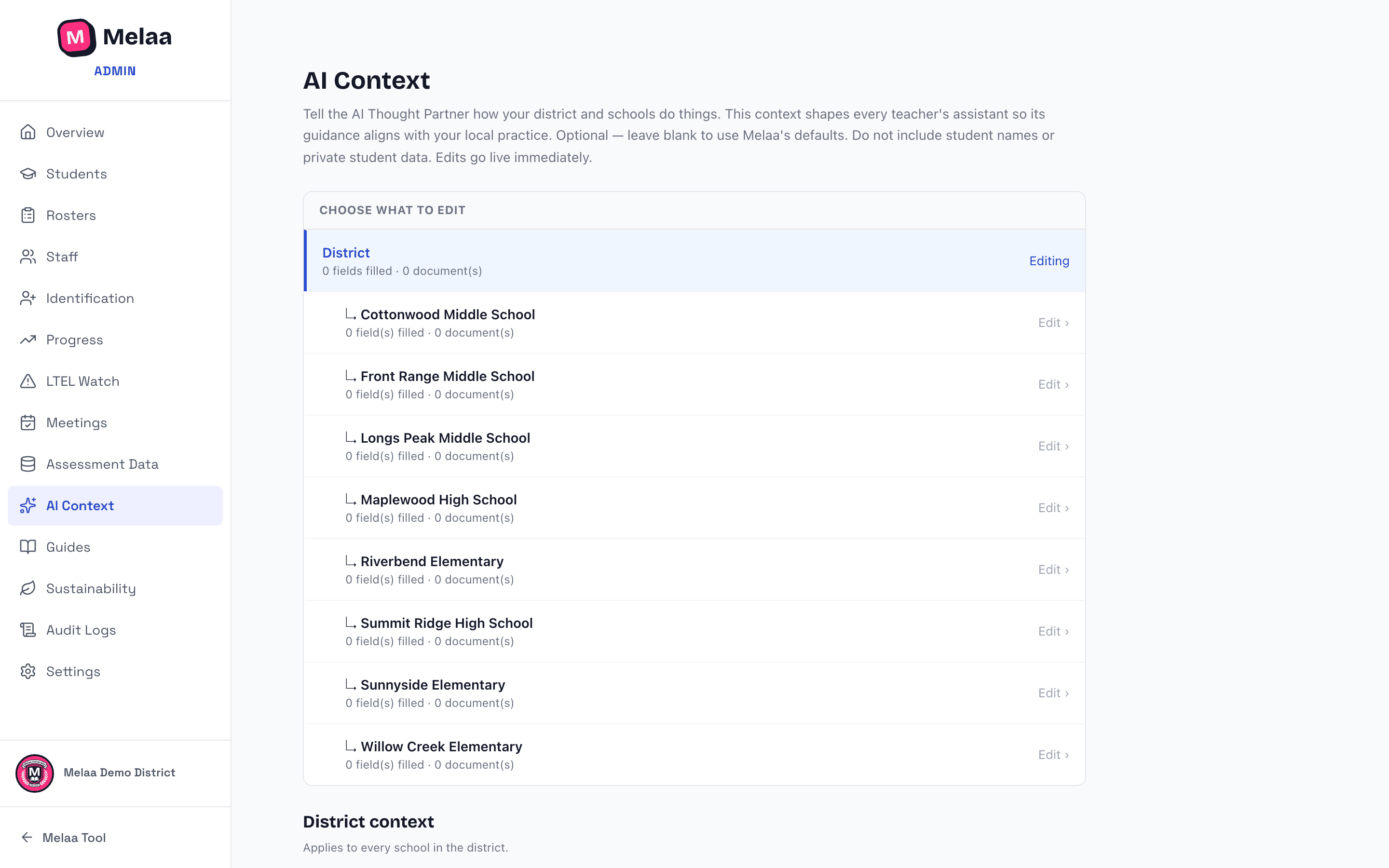 AI Context editor
